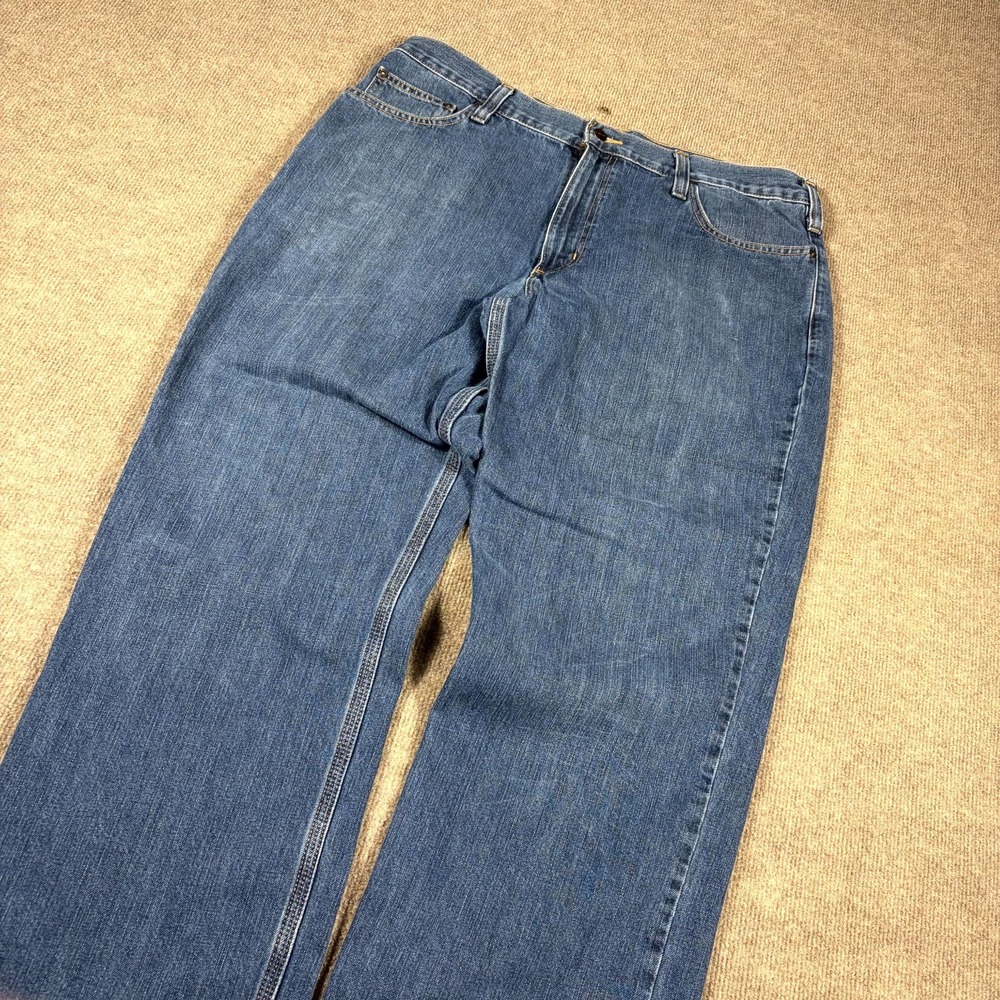 Carhartt Jeans Mens 38X32 Blue Denim Cotton Relaxed Fit Straight Leg Workwear